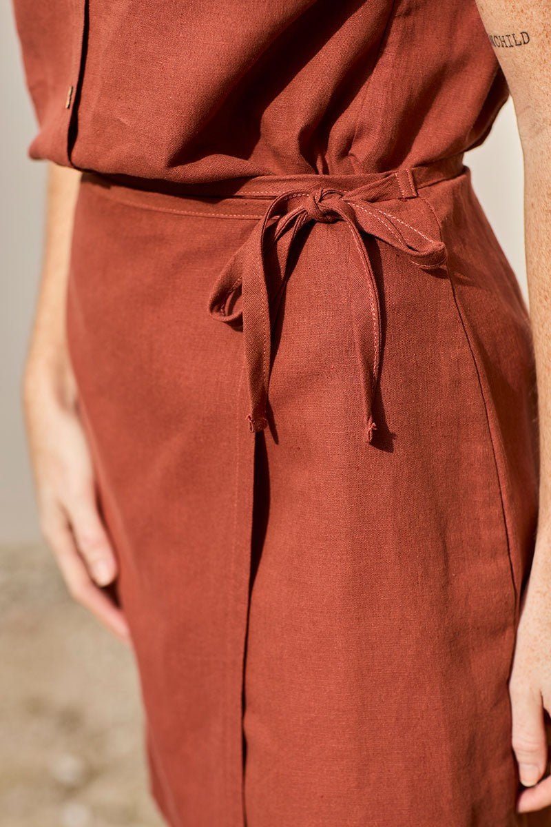 Famara Wrap Mini Skirt Rooibos Red