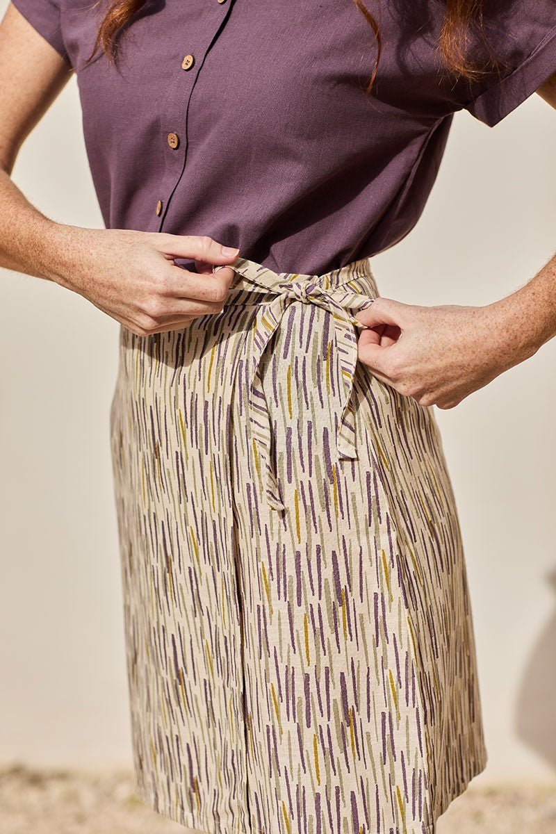 Famara Wrap Mini Skirt Forest Beige