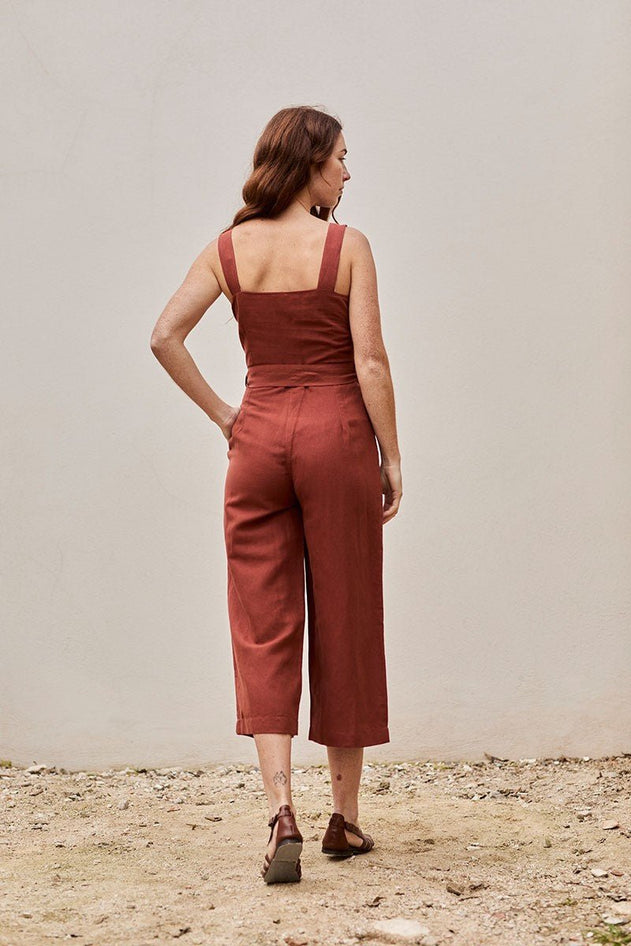 Fancy Linen Jumpsuit Roiboos Red