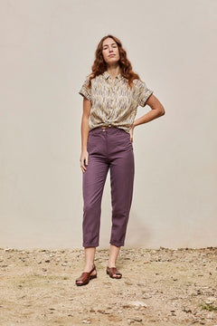 Faren Linen Trousers Purple