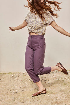 Faren Linen Trousers Purple