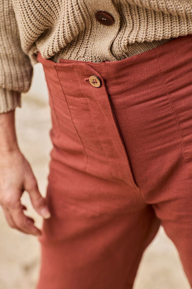 Faren Linen Trousers Rooibos Red