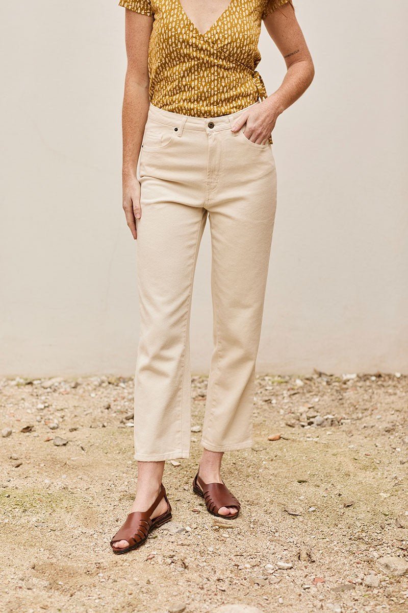 Finna Straight Trousers Natural Beige