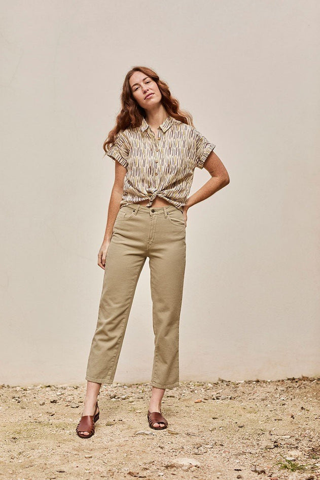 Finna Straight Trousers Dry Green