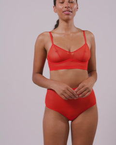 Mesh Highwaist Briefs 3-Pack Fiery Red