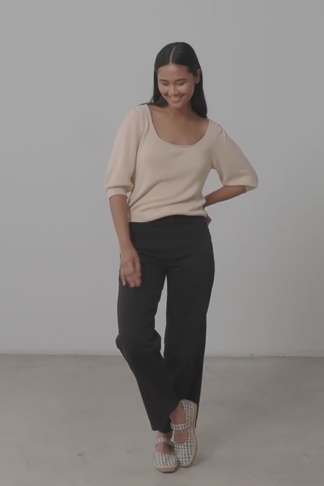 Hani Recycled Cotton Sailor Pants Black