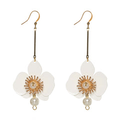 Butterfly Orchid Pearl Earrings Red