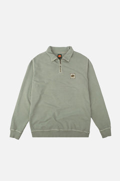 Sauce Pigment Quarter Zip Sweater Silver Green