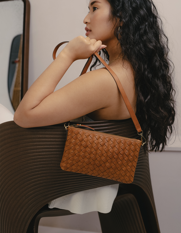 Lexi Tas Cognac Woven