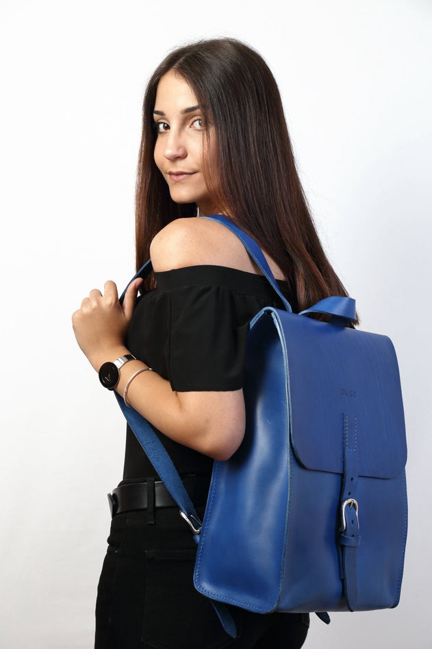 Mod 120 Cuoio Leren Rugzak Blauw