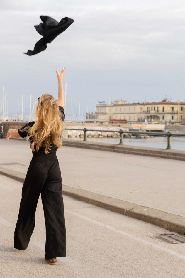 Vera Ribbed Pants Black