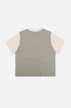 Dames Color Block T-shirt Iron Veil Grey