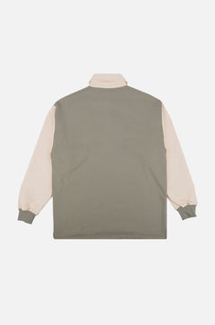 Color Block Oversized Polo Sweater Iron Veil