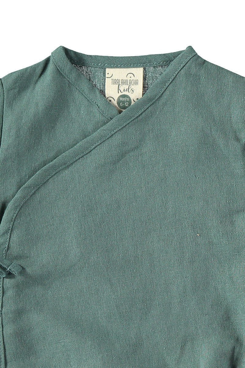 Baby's Linen Blend Kimono Body Aquamarine Blue