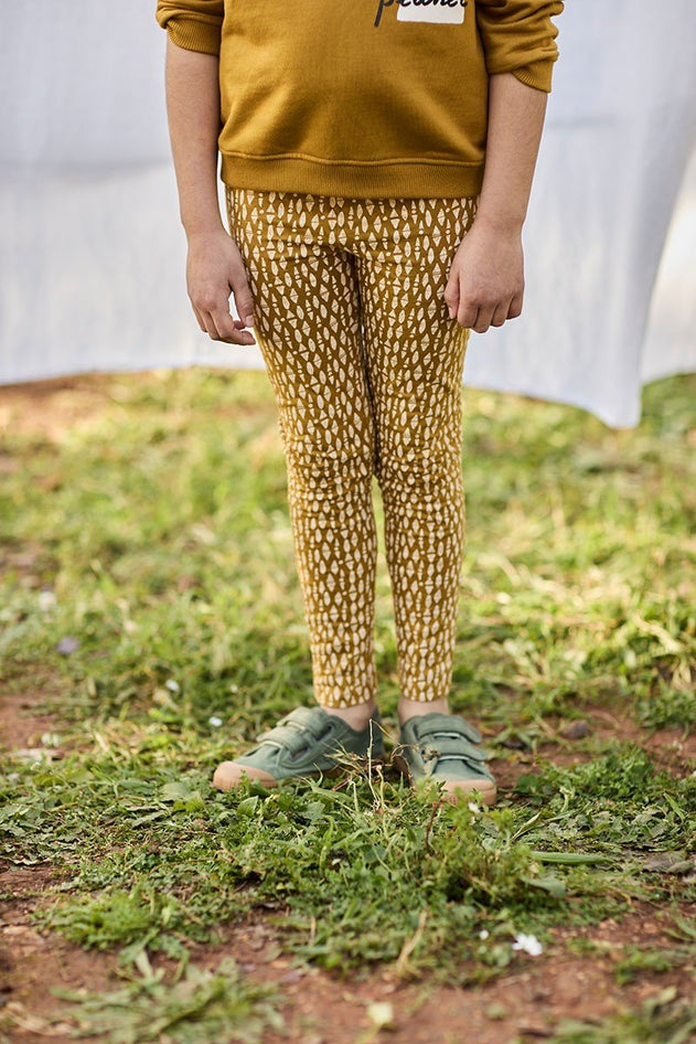 Kids' Organic Cotton Tights Ethnic Mustard