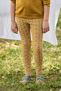 Kids' Organic Cotton Tights Ethnic Mustard
