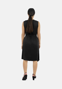 Funchal Asymmetric Wrap Dress Black