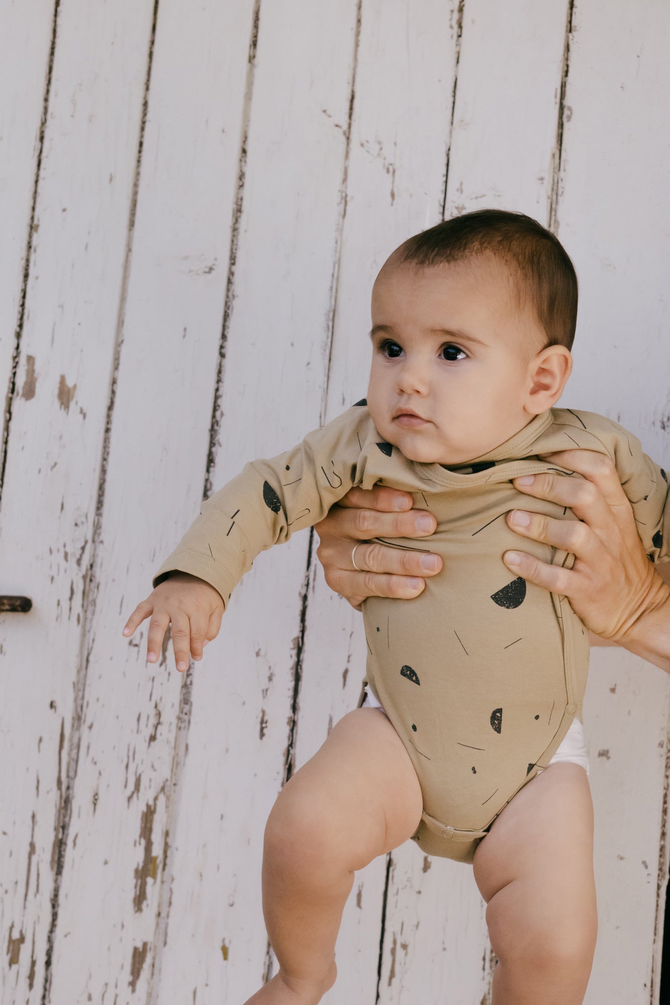Baby's Griselle Long Sleeve Bodysuit Sidereal Rain Beige