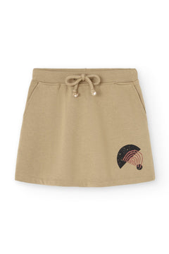 Kid's Gaya Short Flared Skirt Sidereal Rain Beige