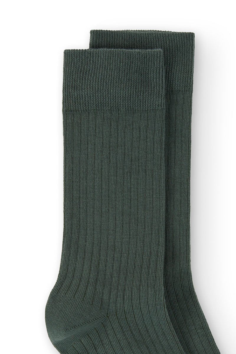 Ribbed Crew Socks Blue