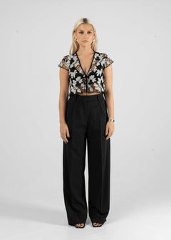 Liv Lace Blouse Zwart & Wit