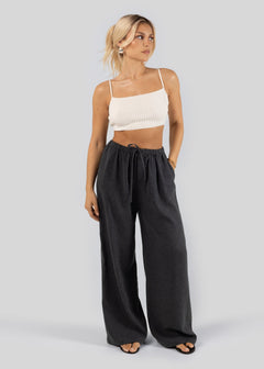 Mai Linen Trousers Anthracite
