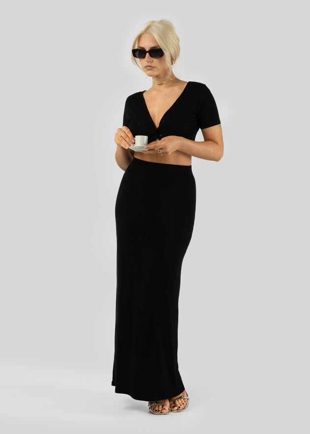 Camille Knot Top Black