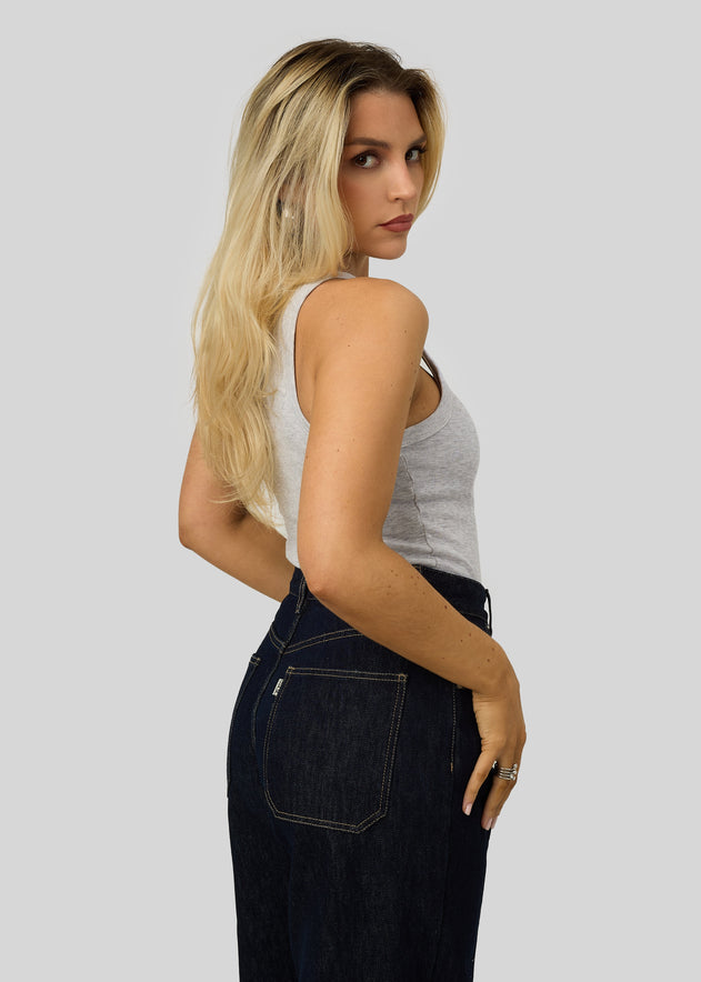 Jimmy Scoop-Neck Ribbed Tank Top Grey