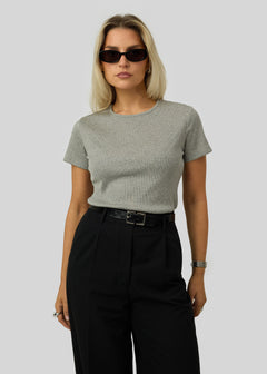 Classic Loose Rib T-shirt Grijs