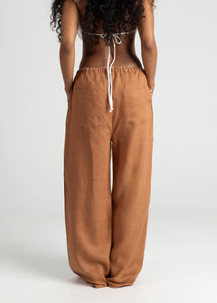 Mai Loose Linnen Broek Terracotta