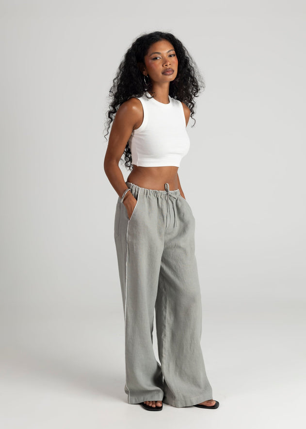 Kurt High-Neck Cropped Tank Top White