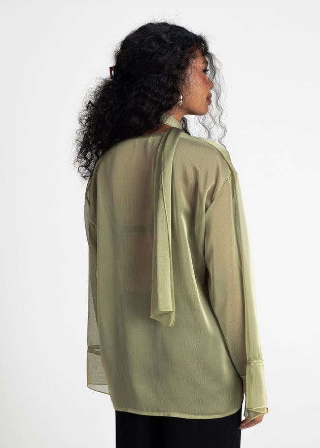 Haze Sheer Blouse Groen