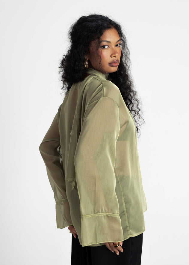 Haze Sheer Blouse Groen