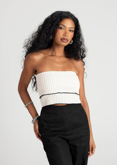 Giselle Bandeau Knitted Top Wit