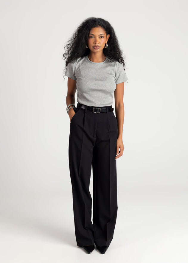 Classic Loose Rib T-shirt Grijs