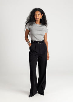 Classic Loose Rib T-shirt Grijs