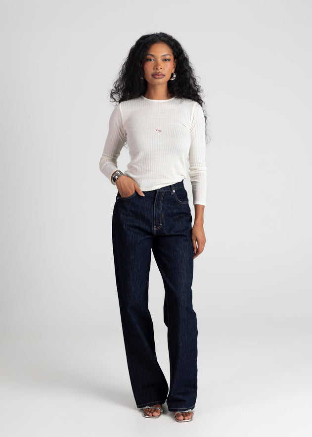 Cherry On Top Embroidered Sweater White