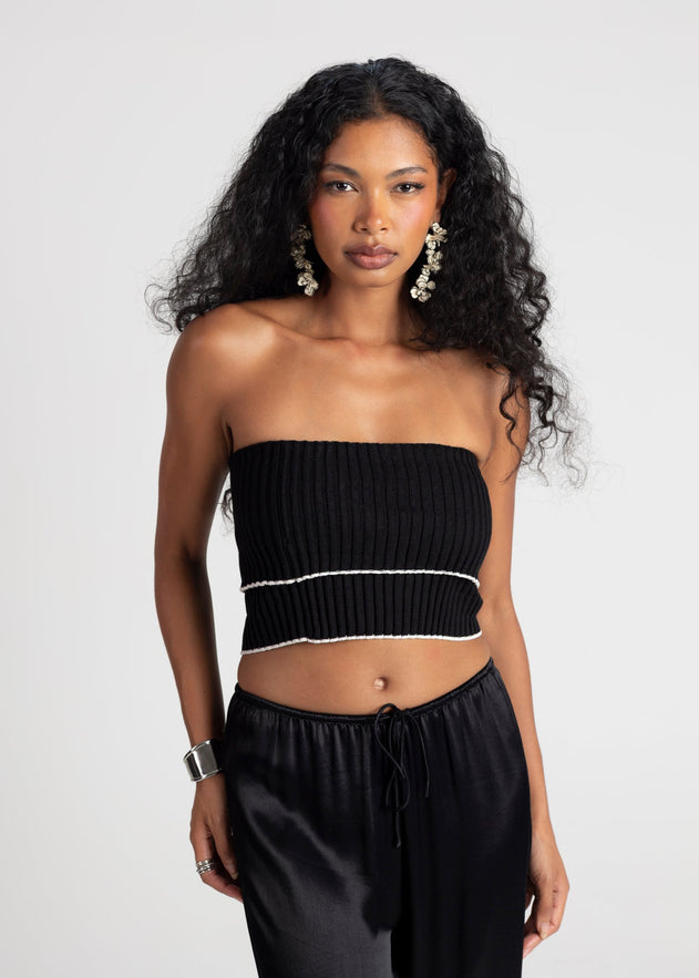 Giselle Bandeau Top Zwart