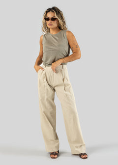 Sleeveless Linen Top Green