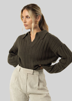 Henry Wool Cashmere Sweater Olive Green