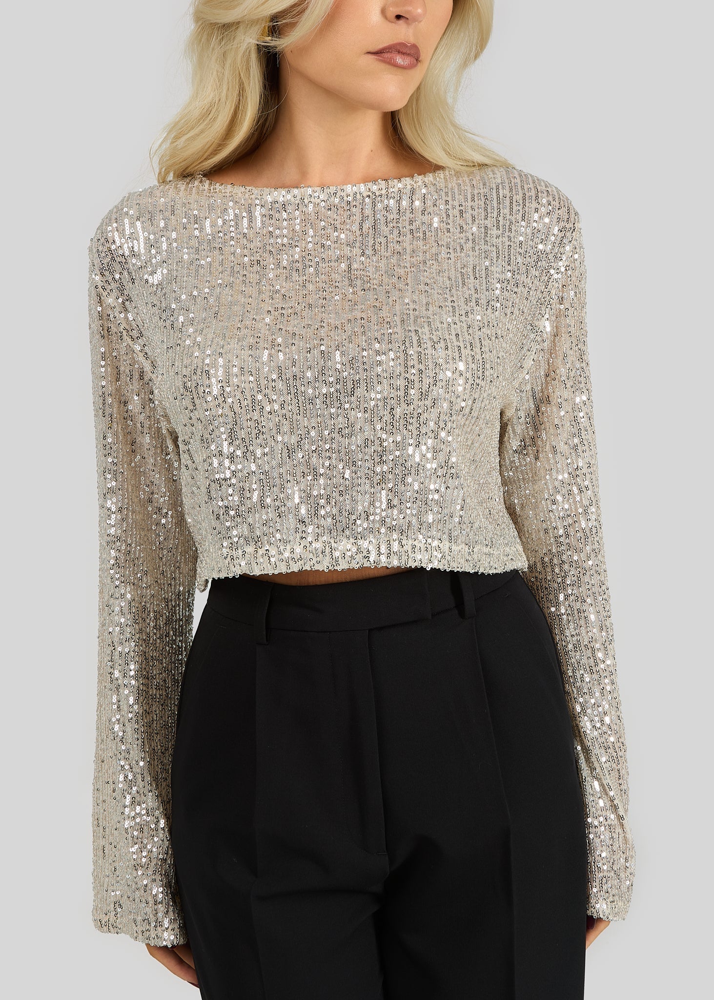 Rue Sequins Blouse Champagne