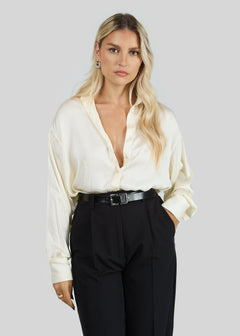 Moonlight Satin Shirt Beige