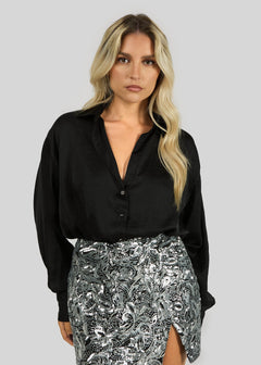 Alix Sequins Wrap Mini Skirt Silver