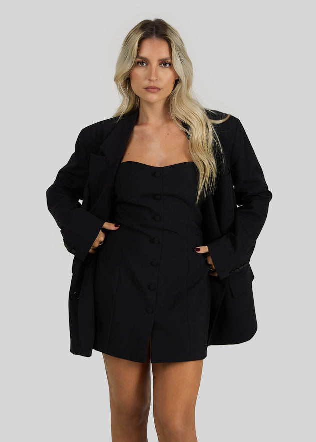 Jagger Strapless Mini Jurk Zwart