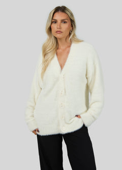 Snow Oversized Cardigan White