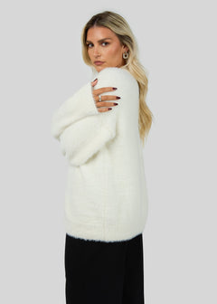 Snow Oversized Cardigan White