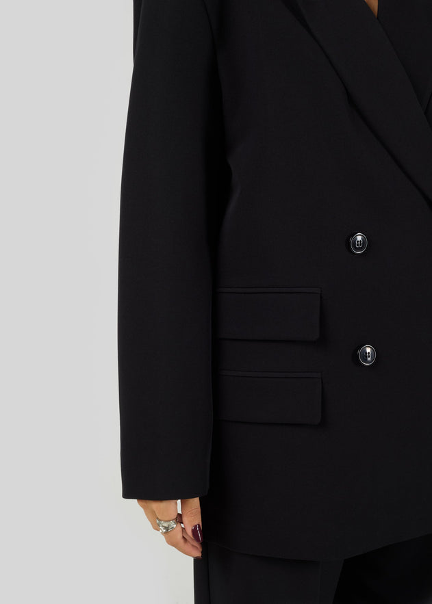 Jagger Double-Breasted Blazer Zwart