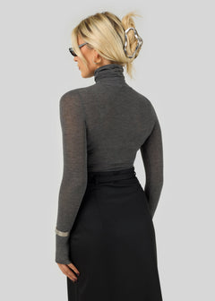 Belle Turtleneck Bodysuit Grey