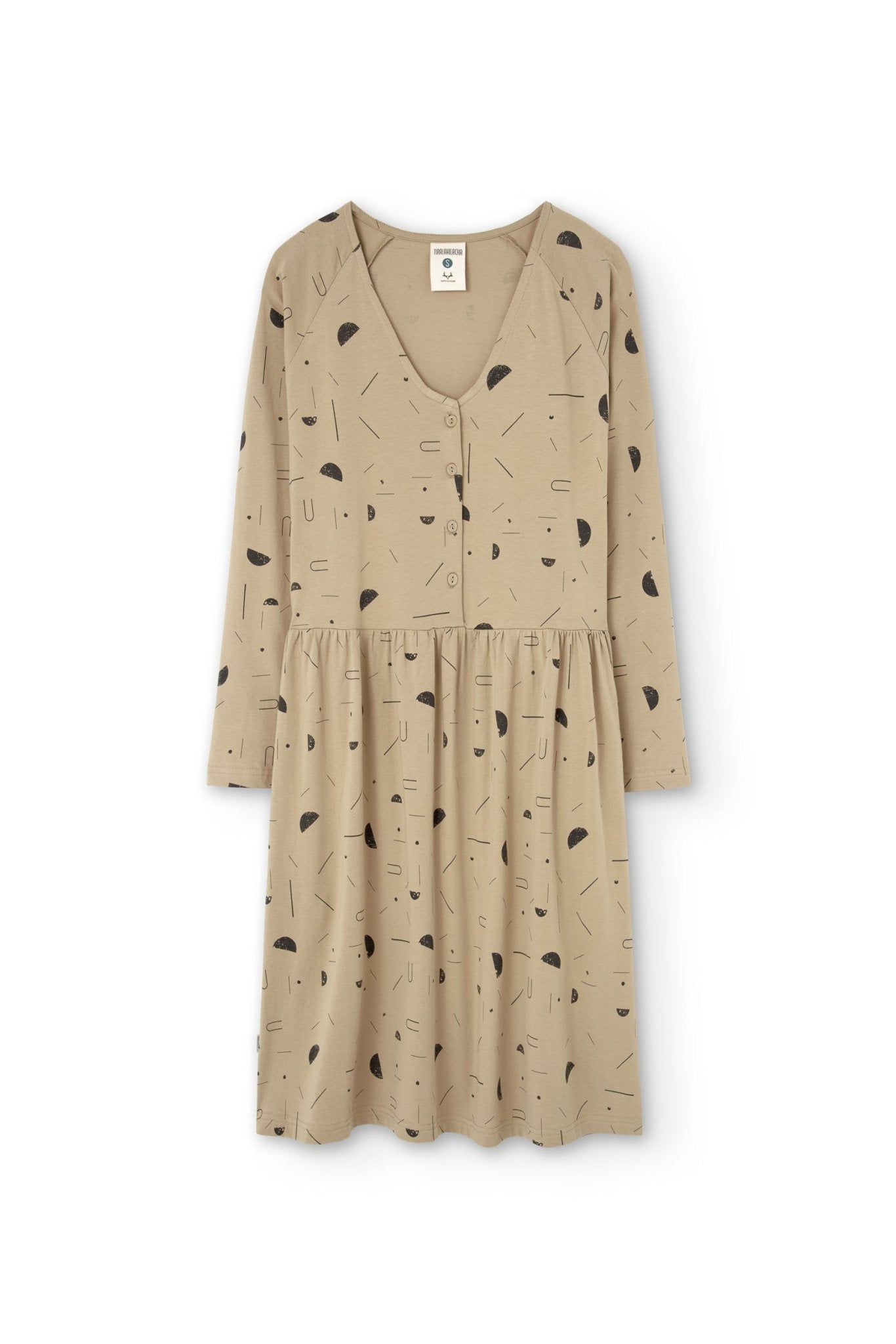 Giorgia Katoenen Jurk Beige Sidereal Rain