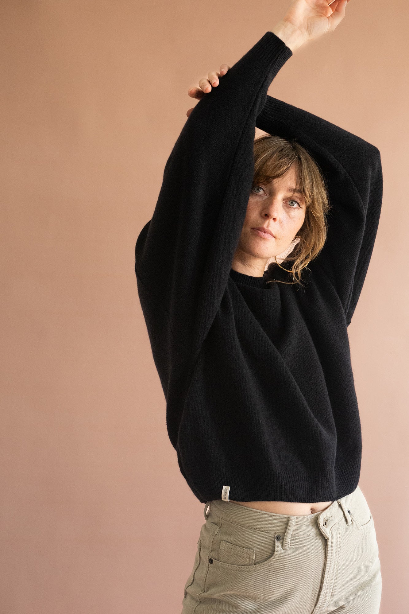 Gaudia Sweater Batwing Sleeve Merino Wool Black